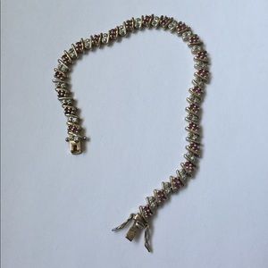 Vintage Sterling Ruby Bracelet